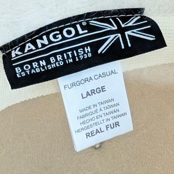 Kangol Unisex Furgora Ivory Casual Angora Fuzzy Real Fur Bucket Hat, size L main image 6